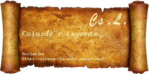 Csiszár Levente névjegykártya