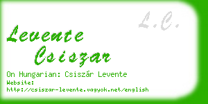levente csiszar business card