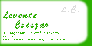 levente csiszar business card